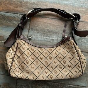 Dooney & Bourke Tan and Brown Shoulder Bag